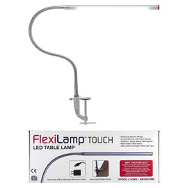 Americanails FlexiLamp Touch - LED Table Desk Lamp - Removable Clamp - Adjustable Lighting for Nail Stations - Manicure Table Light - Flexible Arm – 3 Brightness Levels - Touch Sensor - 300 Lumens