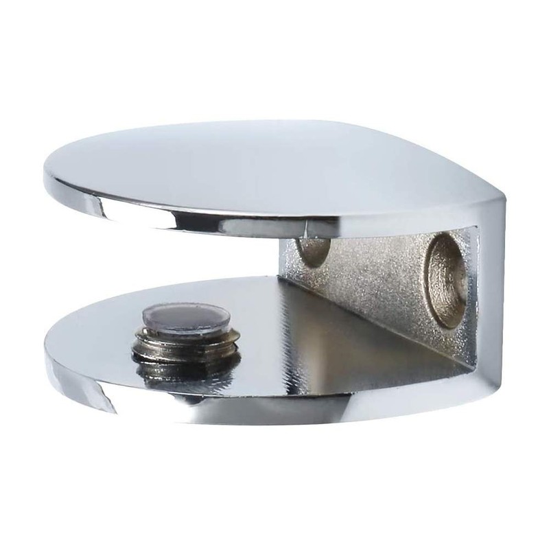 2 x Frameless Rectangular Adjustable Glass Brackets for Heavy Duty