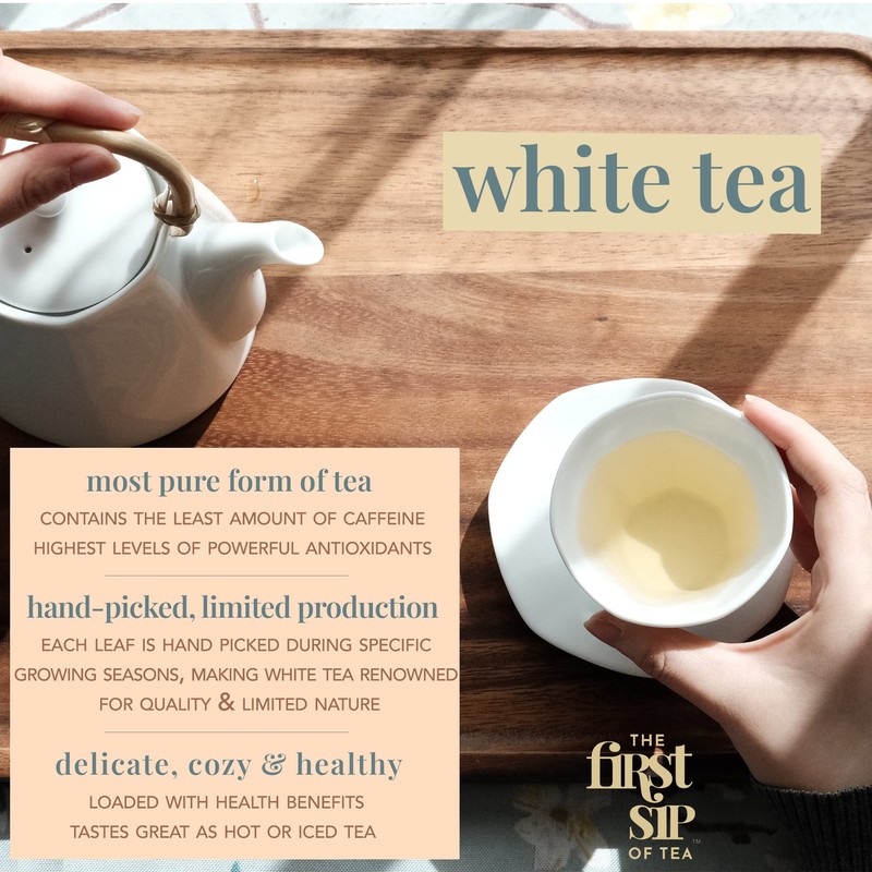 Ambrosia White Tea, Pyramid Sachet Tea Bags, Pai Mu Tan
