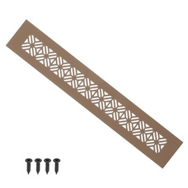 PATIKIL 12 x 2 Inch Door Air Vent Cover, Heavy Duty Aluminum Grille Ventilation Cover Louvered with Mounting Screws for Cabinet Wardrobe Door, Brown