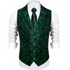 DiBanGu Silk Paisley Vest for Men Wedding Waistcoat and Necktie