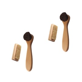Mobestech 4pcs Wooden Pig Bristles Hand Cleaning Brushes Dual-Sided Handwashing Brushes for Home Salon and Travel Lightweight and Practical Skin Care Tools
