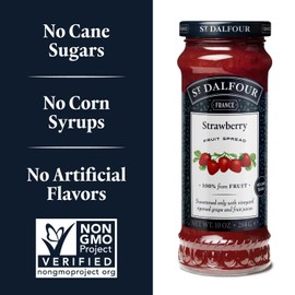 St. Dalfour Strawberry Fruit Spread - 10oz - 100% from Fruit, No Artificial Ingredients, Non-GMO, No Cane Sugars, All Natural - Pack of 2
