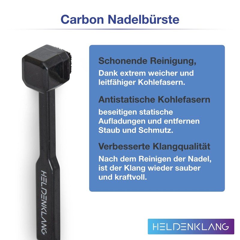 Heldenklang® Needle Cleaning Brush - Antistatic Carbon Fibre Needle Brush