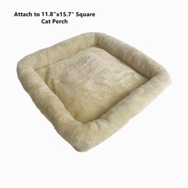 SHENGOCASE Cat Tree Tower Accessories Replacement Parts Top Cushion Cover Bed for Cat Perch with Elastic Band (11.8" x 15.7", Beige)