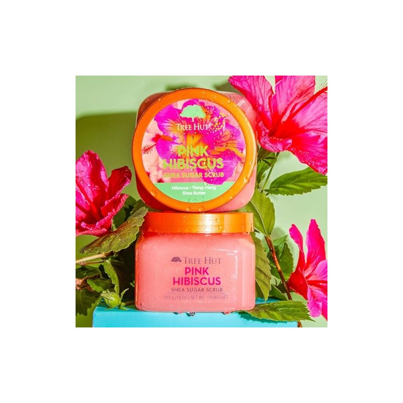 Tree Hut Body Scrub for Women, Pink Hibiscus, 18 Oz
