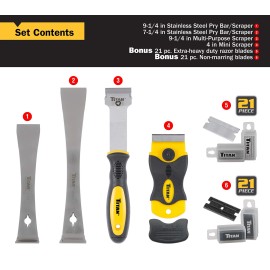 Titan 59400 4-Piece Scraper Set with 42 Replacement Blades