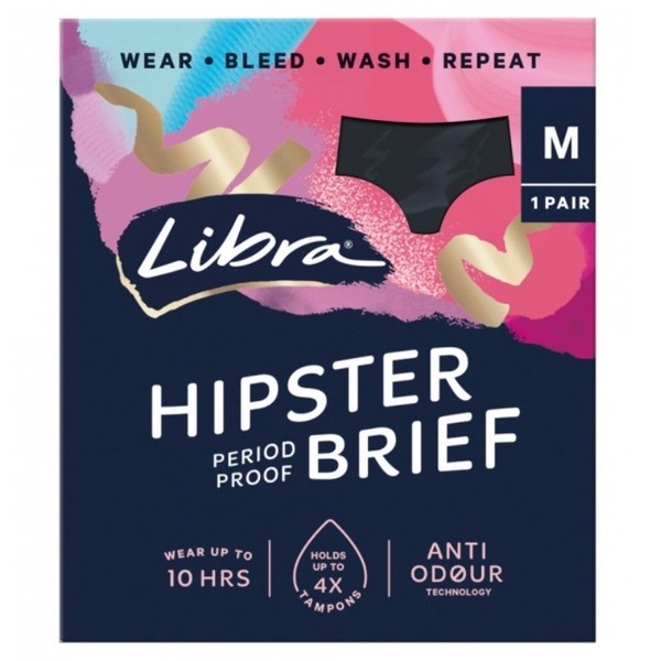 Libra Reusable Hipster Period Proof Brief - M (1 Pair)