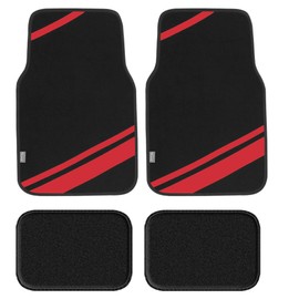 FH Group Car Floor Mats - Carpet Floor Mats for Cars, Universal Fit Automotive Floor Mats, All Purpose Car Floor Mats, Carpet Protector Mat for Most Sedan, SUV, Truck Floor Mats Red