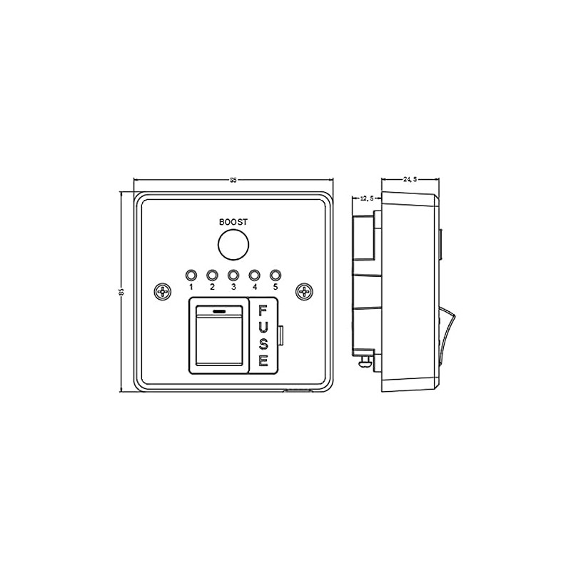 1-5 Hours Booster Timer Switch Fused Spur Wall Controller For