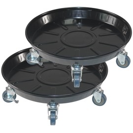10" Heavy Duty Plant Dolly with Wheels, 160lbs Metal Rolling Plant Stand with Casters, Round Wheeled Planter Caddy Roller Base Carry Potted Tree Flower Pot for Indoor Outdoor Garden, 2 Pack, Black