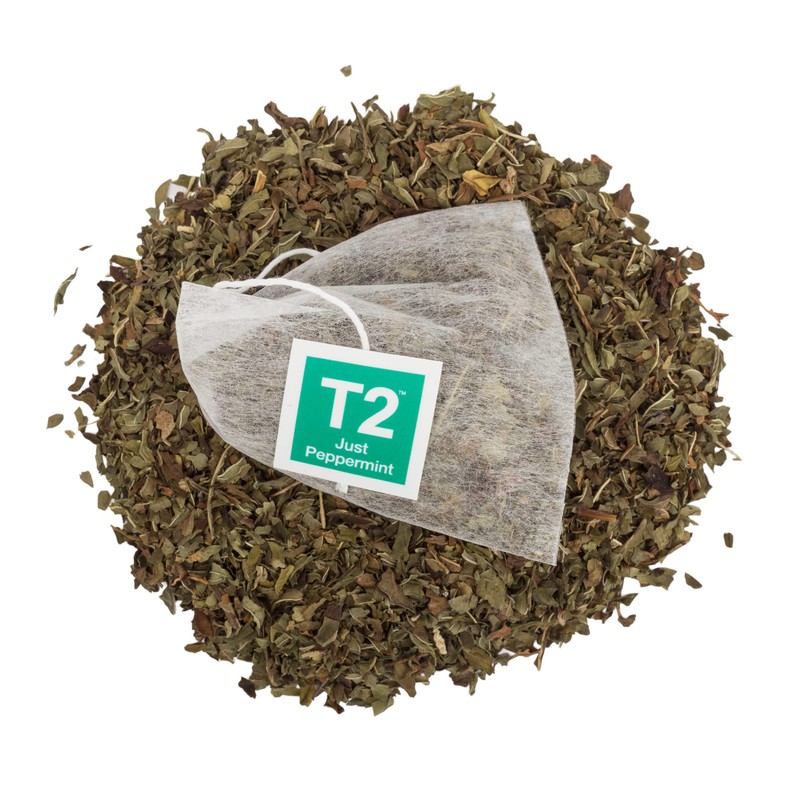 T2 Tea Just Peppermint Herbal Tea Bags in Box, 25-Count