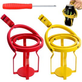 Gyroscopic Cup Holder, gyro Cup Holder for ATV, Tractor, Boat and Bike, 12 oz Self-Leveling Anti-Spill Drink Holder (Red &Yellow)