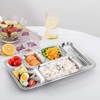 Fasmov 4 Pack Stainless Steel Rectangular Divided Dinner Tray, 6