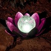 MooneLit Creations MCSLOTUS-V Violet Lotus Flower Solar LED Garden Light