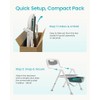 Foldable Shower Chair with Commode for Seniors, 400 lb, Gray