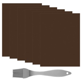 6 Pieces of Baking Mats, 1 Oil Brush, Oven Lining, Baking Tray Mats, Non-Stick Oven Liners, Heng Cooking Baking Mats