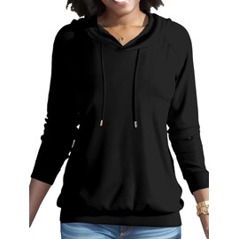Nimsruc Hoodies For Women Pullover Casual Long Sleeve Oversized Sweatshirts Trendy Cute Hoodie Outfits Black L