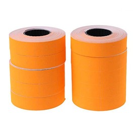 10 Rolls Price Gun Labels 21x12mm Price Label Stickers Labeller Pricemarker Labels for Single-Row Price Machine (Orange)