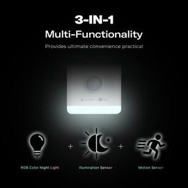 THIRDREALITY Smart Night Light-T,Support Matter Over Thread,3-in-1 RGB Color Night Light with Motion & Illumination Sensor,Local Control,Work with Home Assistant,Apple Home,Alexa,Google Home&Homey