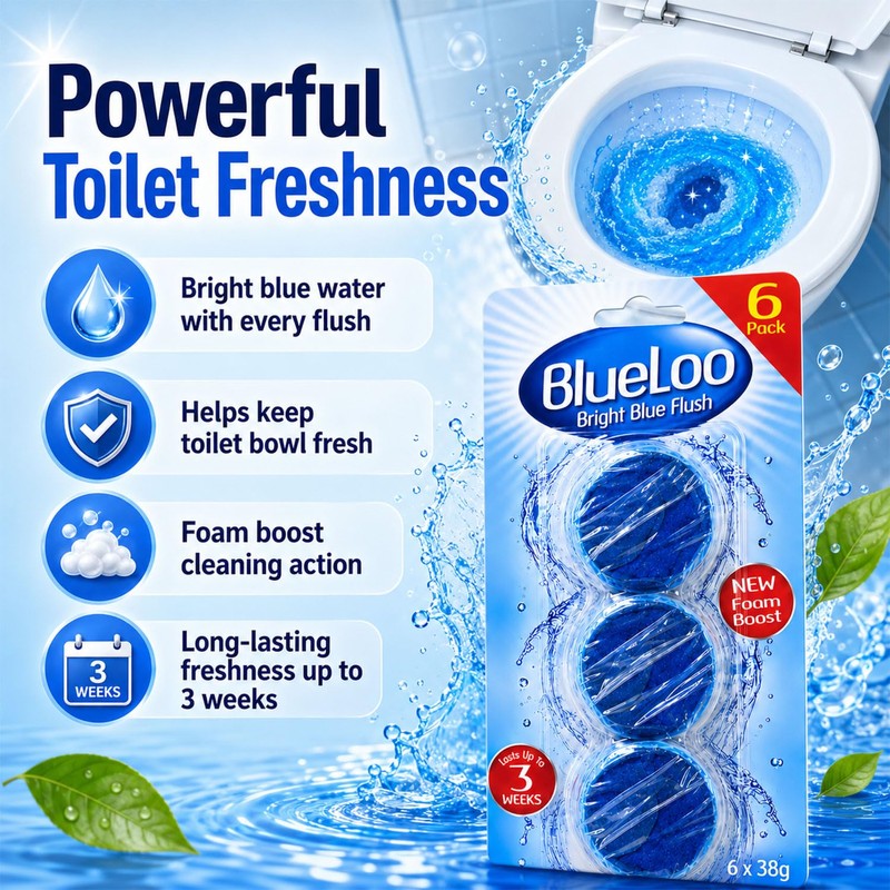 Blue Toilet Cistern Blocks 12 Pack (2 x 6 Blocks)