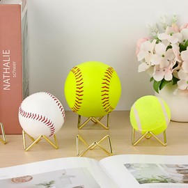 Hipiwe 5 Pack Metal Baseball Display Holder Sphere Stand Holder for Crystal Ball Decorative Egg Rock Display Stands for Mineral Geodes, Small