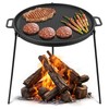 Onlyfire 18" Campfire Grill Griddle, Double Sided Reversible Portable Campfire
