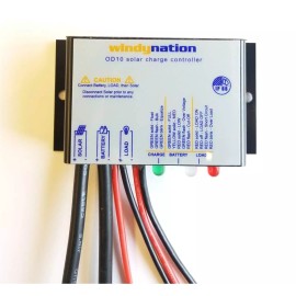 WindyNation Waterproof 10A 12V 24V Solar Charge Controller w LED Indicators