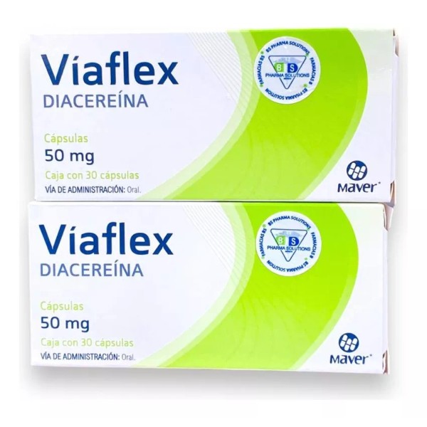 Viaflex Dos Cajas De Víaflex Diacereína 50 Mg C/30 Caps Maver