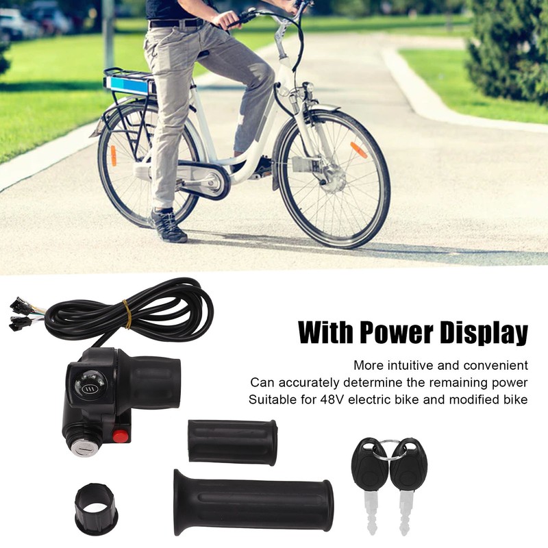 Electric Bike Throttle Grip 4 Lights Half Lock Speed Twist
