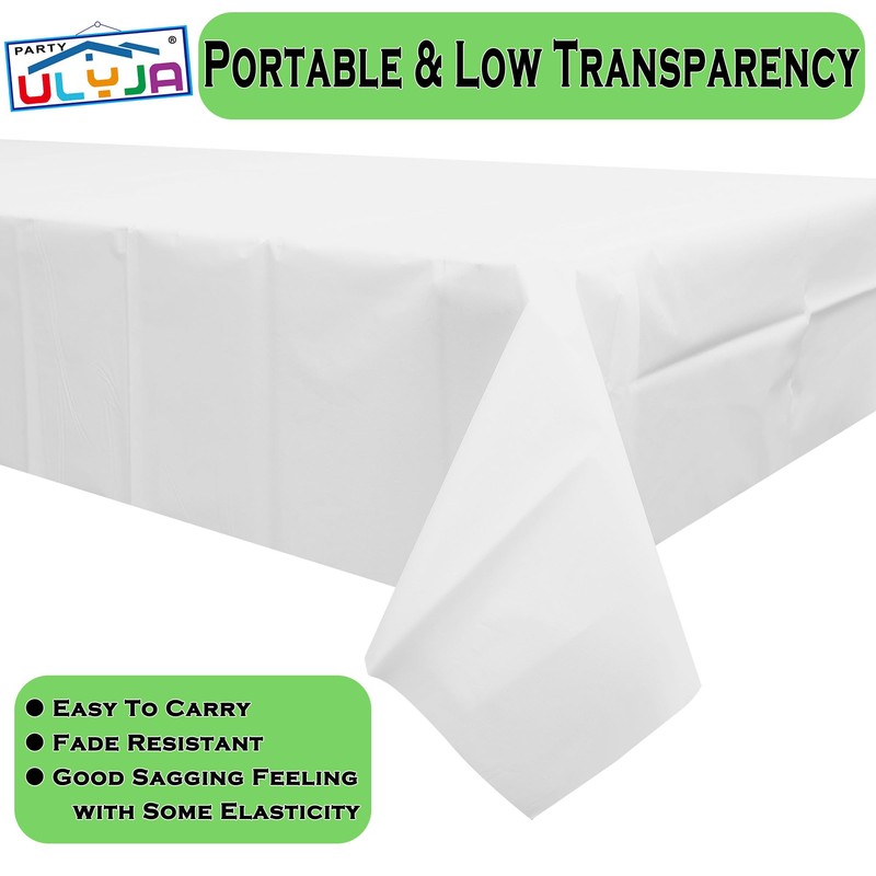 PARTY ULYJA Black Gingham Checkered 2 Pack Plastic Tablecloth Rectangle