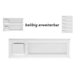 HUBER Surface-Mounted Door Bell Push 1 Gang Made of Polystyrene - Door Bell Push with Name Plate - Plastic Door Bell Switch