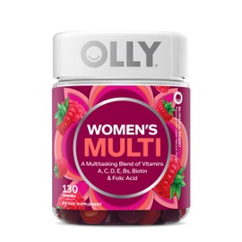 OLLY Women's Daily Multivitamin Gummy, Vitamins A, D, C, E, Biotin, Folic Acid, Adult Chewable Vitamin, Berry Flavor, 65 Day Supply - 130 Count