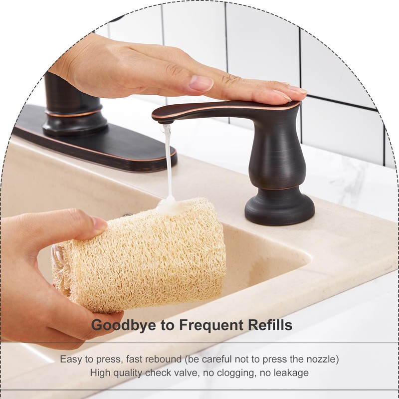 GAGALIFE Kitchen Sink Soap Dispenser Oil Rubbed Bronze, Under Sink