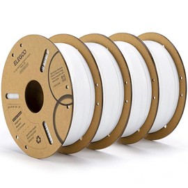 ELEGOO PLA Filament 1.75mm Brown 1KG, 3D Printer Filament Dimensional Accuracy +/- 0.02mm, 1kg Cardboard Spool(2.2lbs) 3D Printing Filament Fits Most FDM 3D Printers:_4*1kg White