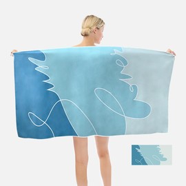 CrazyLaiKH Microfiber Beach Towel, Suitable for Beaches, Pools, Camping, and bathrooms. A Must-Have for Portable Outdoor Swimming and Bathing, Measuring 60 x 30 inches. (Ocean Blue)