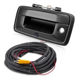 EWAY Tailgate Handle Backup Camera for 2014-2018 Chevy Silverado GMC Sierra 1500 2500 3500 Reverse Rear View RCA Camera Tailgate Latch w/Key Hole, Replaces# 23448681, 23128692, 23156952, 84016231