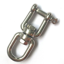 Stainless Steel 316 Anchor Swivel Jaw and Eye Marine Mooring Choose from 1/4 to 1/2,Silver Tone (3/8)
