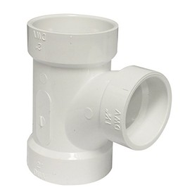Canplas 192126L PVC DWV Sanitary Tee, 2 x 2 x 1-1/2-Inch, White