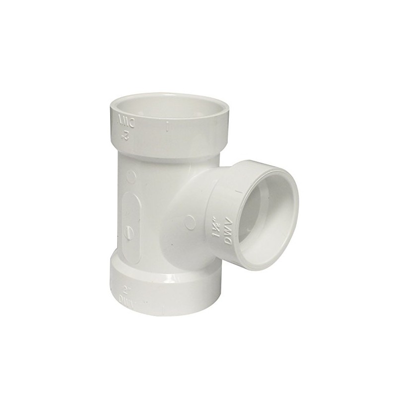 Canplas 192126L PVC DWV Sanitary Tee, 2 x 2 x