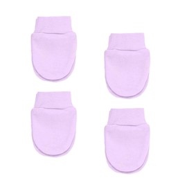 Soft Touch 4 Pairs Premature Baby Anti Scratch Mittens with Wrist Cuffs Tiny Mittens Blue Pink & White (Pink)