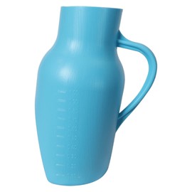 EQMED Orinal de Plástico Masculino - Capacidad 1L | Altura 21.5cm | Diámetro 7.0cm | Práctico y Conveniente | Ligero y Duradero | Color Azul