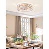 LEDIARY Caged Ceiling Fans with Lights, White Flush Mount Ceiling