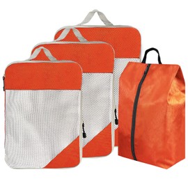 ehsbuy 4-Piece Packing Cubes Compression Packing Bags for Suitcases 3 Cubes + 1 Laundry Bag Suitcase Organiser Packing Cube Set for Clothing Accessories