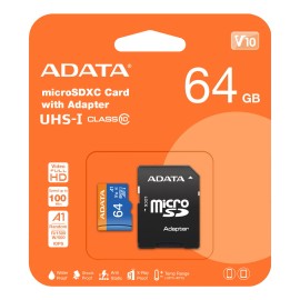 Tarjeta de memoria Adata AUSDX64GUICL10-RA1 Premier con adaptador SD 64GB
