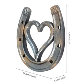 Kichvoe Horseshoe Wall Decor Love Heart Sliver Resin Horseshoe Wall Art Decoration Hanging Heart Sculpture Pendant Western Ornaments