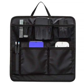 [Thickness 0.4 inch (1 cm) x 11 Pockets] Bag-in-bag Inner Bag, Lightweight, Vertical, For Backpacks, Tote Bags, Black, Back-in-Back