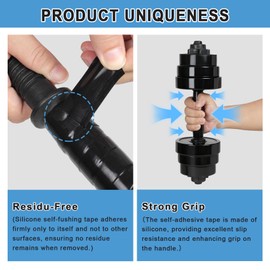 VITEAM Grip Tape Silicone Rubber Grip Tape Fusion Water-Resistan Tape for Handle，Pull Up Bar, Barbells, Dumbbells, Lacrosse, Sport Equipments and Tools Pink