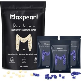 Maxpearl Hard Wax Beads 1LB + 10.5OZ - Brazilian, Bikini Waxing, Face, Eyebrows, Underarms, Arms, Chest, Back, Legs, Jasmine & Lavender Formula