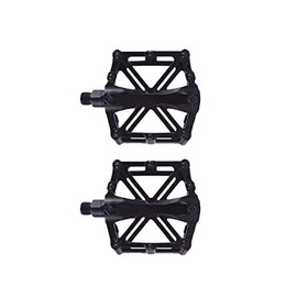 Y Department Center 55® Bicycle Pedal Left and Right Set Black Lightweight Aluminum Alloy Flat Pedal Mountain Bike Cross Bike MTB 4.7 x 3.7 inches (120 x 95 mm)